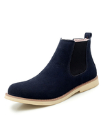 Stiefel für Männer Wildleder Leder Runde Zehen Schwarz Stiefeletten Chelsea Stiefel