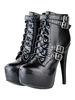 Stiefeletten aus im schicken & modischen Style mit Schnallen für Straßen-Style in Schwarz