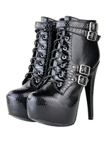 Stiefeletten aus im schicken & modischen Style mit Schnallen für Straßen-Style in Schwarz