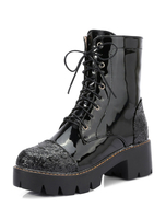 Stiefeletten aus mit Pailletten im schicken & modischen Style Stielette für Winter und Straßen-Style