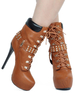 Stiefeletten aus PU mit Farbblock und Stilettos in Dunkelbraun