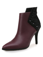 Stiefeletten aus PU mit Nieten mit Stilettos