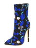 Stiefeletten aus Seide und Satin mit Stickereien und Pop-Art Muster und Stilettos für Straßen-Style im schicken & modischen Style standartig Stielette