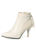 Stiefeletten aus Veloursleder mit Fransen und Stilettos