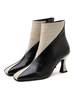 Stiefeletten Leder Square Toe Stiletto Heel Short Booties