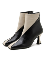 Stiefeletten Leder Square Toe Stiletto Heel Short Booties