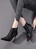 Stiefeletten PU Leder Pointed Toe Stiletto Absatz