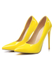 Stiletto High Heels Pointed Toe Klassische Pumps in Schuhen mit gelben Absätzen