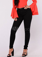 Stilvolle Damen Enge Jeans aus Denim in Schwarz