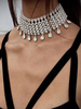 Stilvolle Halskette für Damen Choker für Ball Drops Design mit Kunstdiamanten im eleganten & luxuriösen Stil Metall für Damen