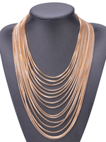 Stilvolle Halskette für Damen Mehrschichtige Halskette in Golden mit Metallic-Deko im schicken & modischen Style Metall für Damen