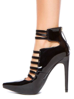 Stilvolle High Heels aus Lack-PU Reißverschluss für Abend Plusgröße 10cm mit Stilettos für Damen