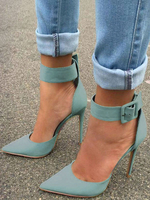 Stilvolle High Heels aus PU mit Fesselriemchen für Abend Pumps Super High-Heels(>10.15cm) mit Stilettos für Damen