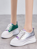 Stilvolle Oxfords Chic Color Block runde Zehen PU-Leder