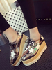 Stilvolle Oxfords Chic Stars Print Spitze Zehen PU-Leder
