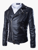 Stilvolle PU Herrenlederjacke 2020 Zipper Surplice Metallschnalle