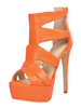 Stilvolle Römersandalen aus mit Stilettos Reißverschluss in Orange