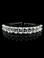 Stirnband Silber Hochzeit Kopfschmuck Perle Strass Braut Haarschmuck