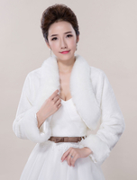 Stolen & Boleros 2022 Hochzeit Bolero Jacke Webpelz Langarm offen vorne Deluxe Braut Jacke