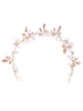 Strandhochzeit Kopfbedeckung Gold Perlen Blumen Detail Braut Haarschmuck