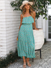 StrandKleid ärmelloses Blumen Kleid rüschen Boho Maxikleid