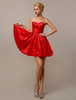 Strapless kurz Satin Brautjungfer Kleid