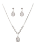 Strass Brautschmuck Set in Silbern mit Ohrringen und Halskette