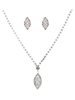 Strass Hochzeit Schmuck Set in Silbern Ohrstecker mit Halskette