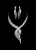 Strasse Hochzeit Schmuck Set in Silber mit Halskette und Ohrhängern