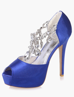 Strasssteine Peep Toe Plattform Abend und Braut Sandalen