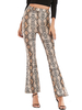 Stretchy Bell-Bottom Hose SNAKESKIN Drucken mit hoher Taille Flare Pants