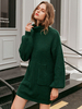Strickkleid für Damen Hunter Green Fashion Polyester Langarm-Pullover mit hohem Kragen