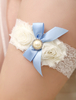 Strumpfband für Hochzeit in Elfenbeinfarbe