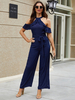 Summer Jumpsuit Navy Off The Shoulder Ärmelloses Sommer-One-Piece-Outfit aus Polyester