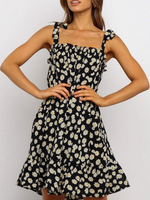 Sunflower Kleider ärmelBlumenDruck-Backless reizvolle Sundress
