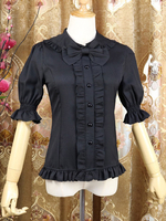 Sweet Lolita - Hemdkragenpullover mit Peterkragen und halblangem Lolita-Oberteil aus Chiffon