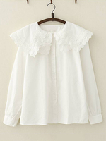 Sweet Lolita - Shirt aus Spitze mit Baumwollspitze und weißem Lolita-Top