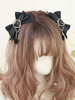 Sweet Lolita Accessoires Schwarze Ketten Polyesterfaser Kopfbedeckungen Herzmuster Verschiedenes