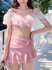 Sweet Lolita Badeanzüge Pink Schnürung Ärmellose Hose Top 2-teiliges Set