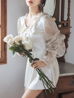 Sweet Lolita Badeanzüge Weiß Schnürrüschen Langarm Jumpsuit Outfit