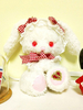 Sweet Lolita Bag - Weißer karierter Bogen bestickter Plüsch Two Way Lolita Cross Bag