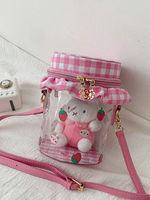 Sweet Lolita Bag Transparente Toy Plaid Leder Umhängetasche
