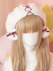 Sweet Lolita Baskenmütze Spitze Two Tone Bowknot Wolle Weiß Lolita Hut