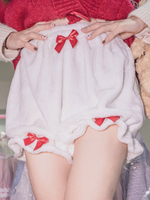 Sweet Lolita Bloomers Weiße Schleifen Kurze Plüsch Lolita Shorts
