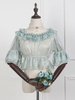 Sweet Lolita Bluse Spitze Rüschen Velour Hellgrün Lolita Crop Top