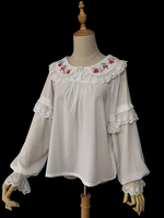 Sweet Lolita Blusen Infanta Lolita Top Langarm Bögen Schleife Lolita Shirt