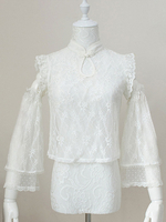 Sweet Lolita Blusen Weißes ärmelloses Lolita Top Lace Bows Lolita Shirt