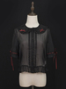 Sweet Lolita BlusenRüschen Spitze Halbarm Bluse Spitze Schwarzes Lolita Shirt