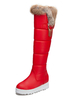 Sweet Lolita Boots Conyhaar Metallic-Runde Toe Red Lolita-Schnee-Aufladungen