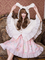 Sweet Lolita Cape White Synthetische Rüschen Herbst Lolita Outwears